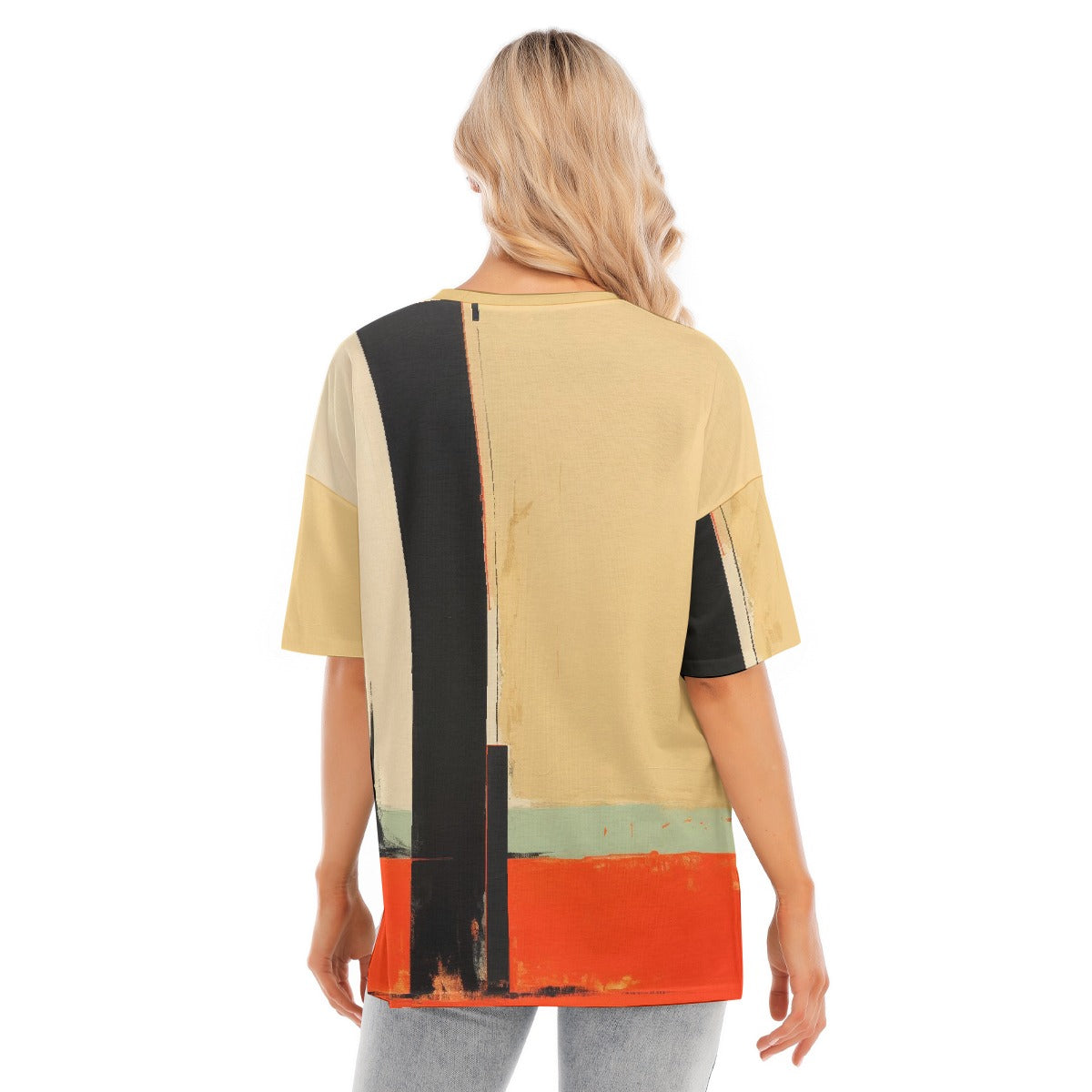 All-Over Print Women's Short Sleeves T-shirt With Hem Split