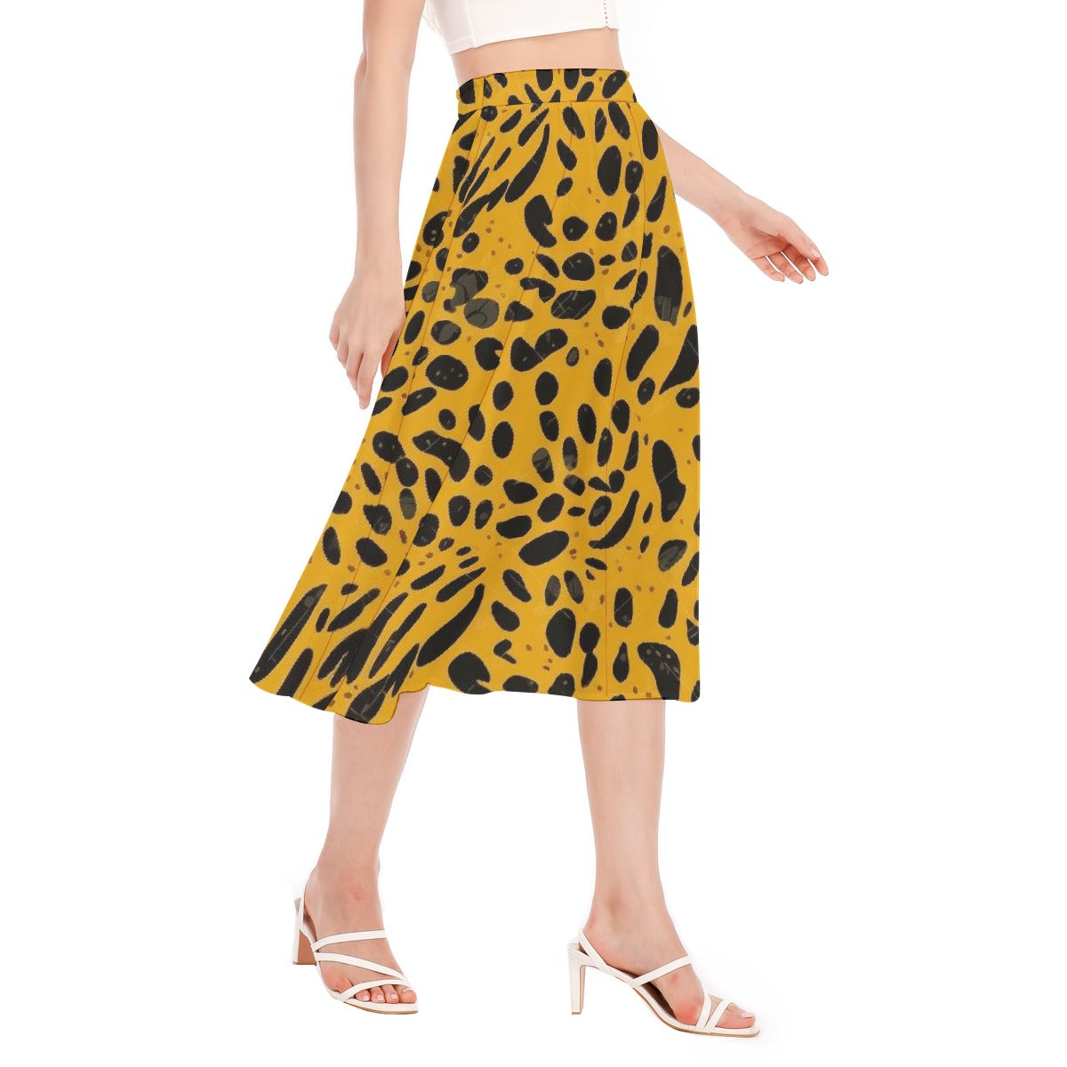 All-Over Print Women's Long Section Chiffon Skirt