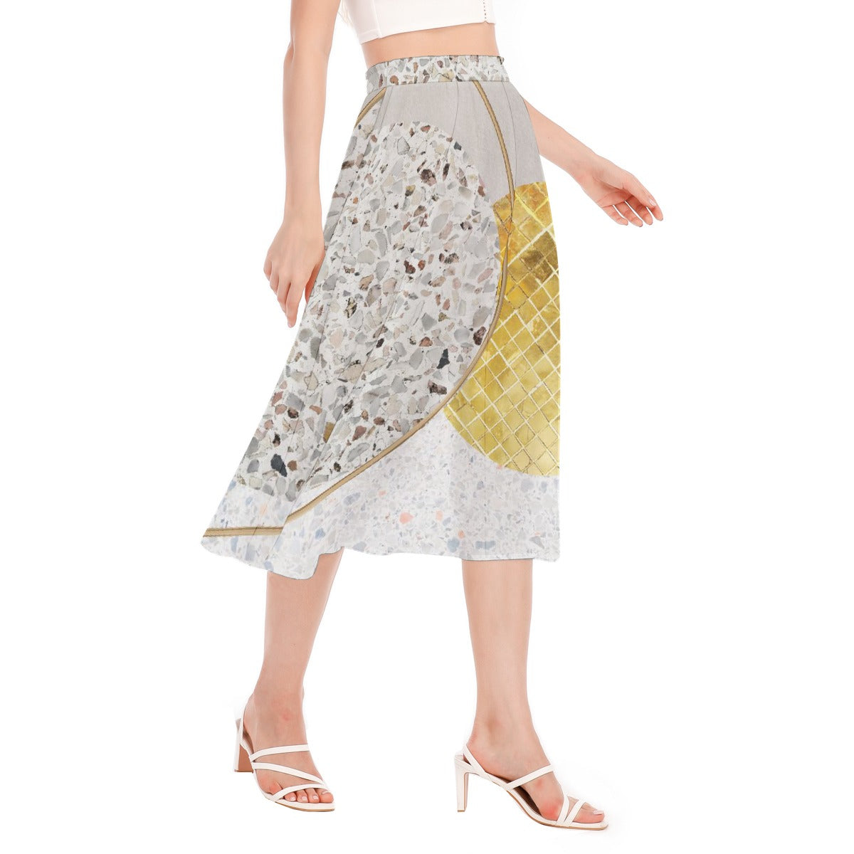 All-Over Print Women's Long Section Chiffon Skirt