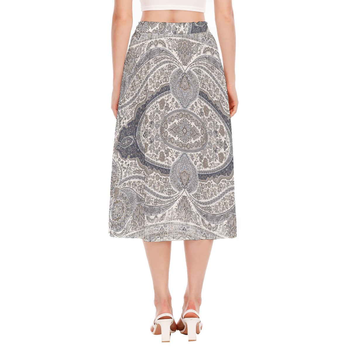 All-Over Print Women's Long Section Chiffon Skirt