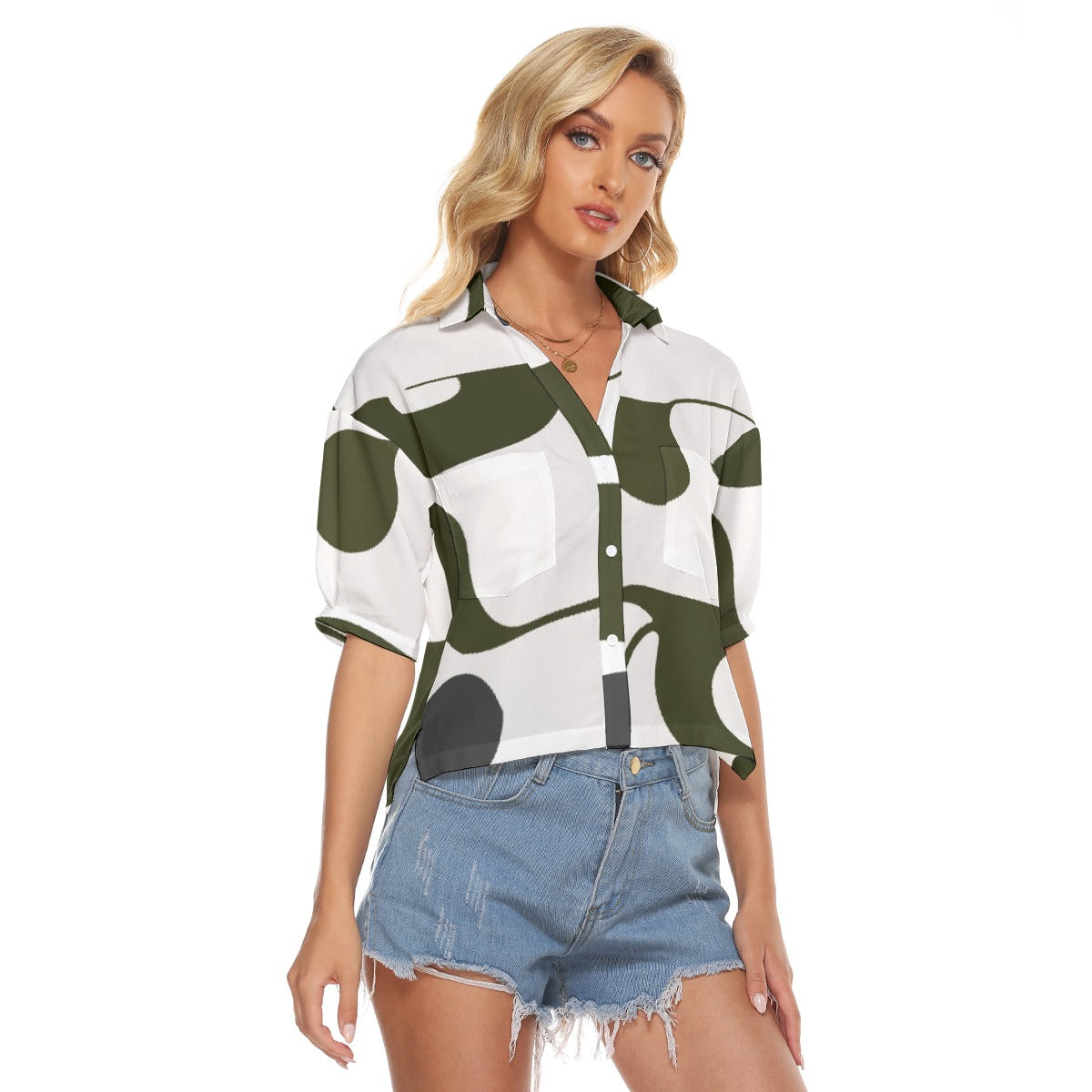 All-Over Print Women's V-neck Shirts
