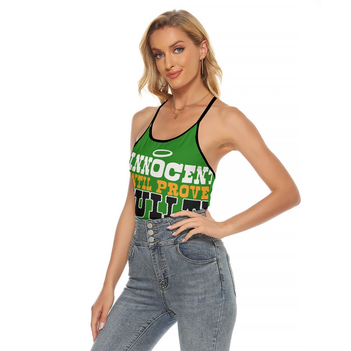 All-Over Print Women's Criss-Cross Open Back Tank Top
