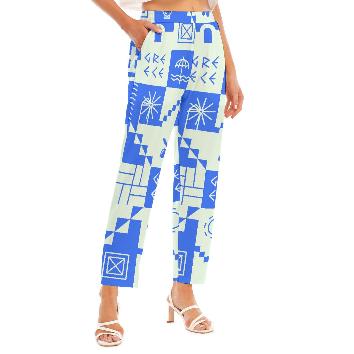 All-Over Print Women's Loose Straight-leg Pants