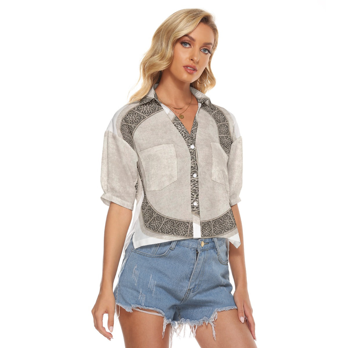 All-Over Print Women's V-neck Shirts