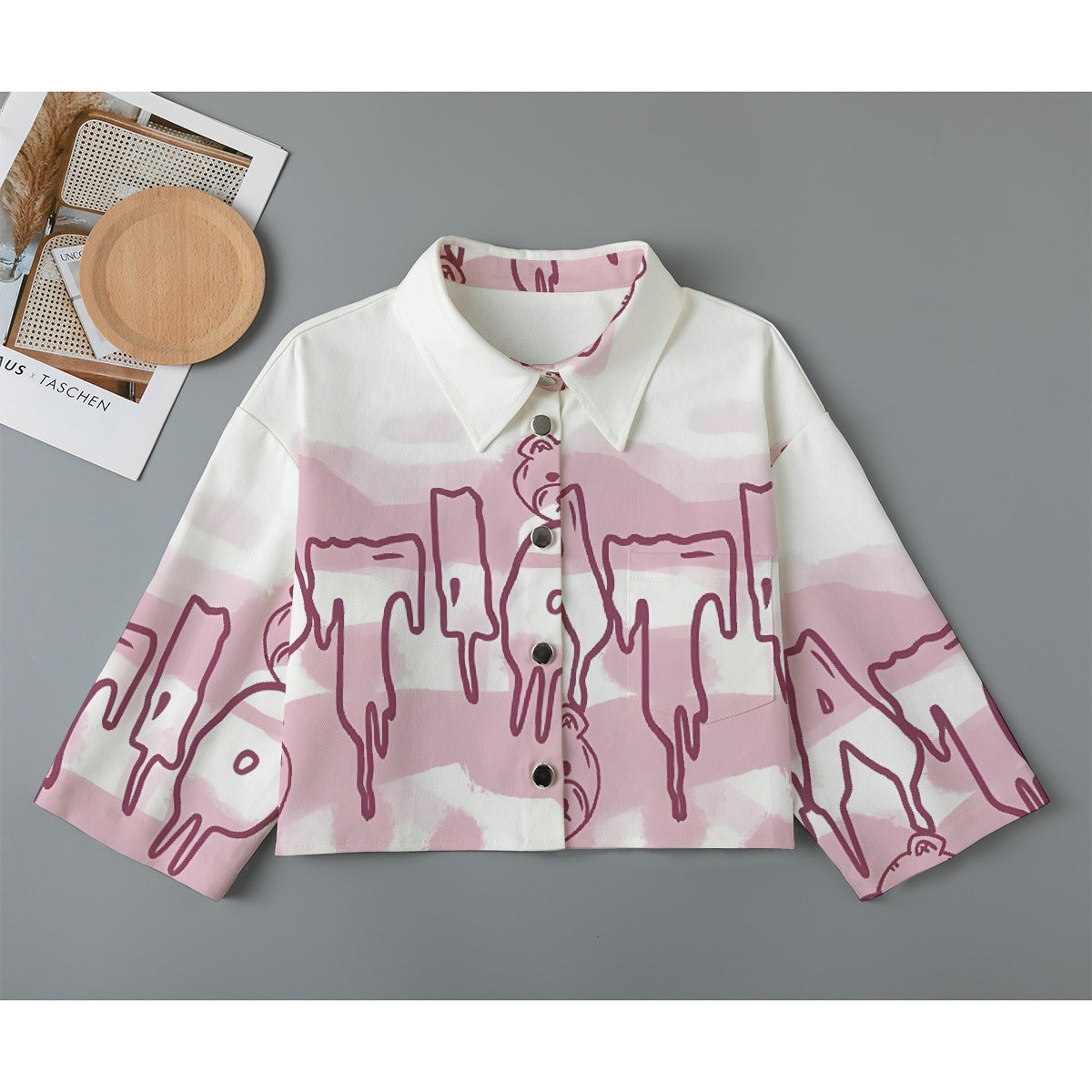 All-Over Print Women's Cropped Jacket | 245GSM Cotton