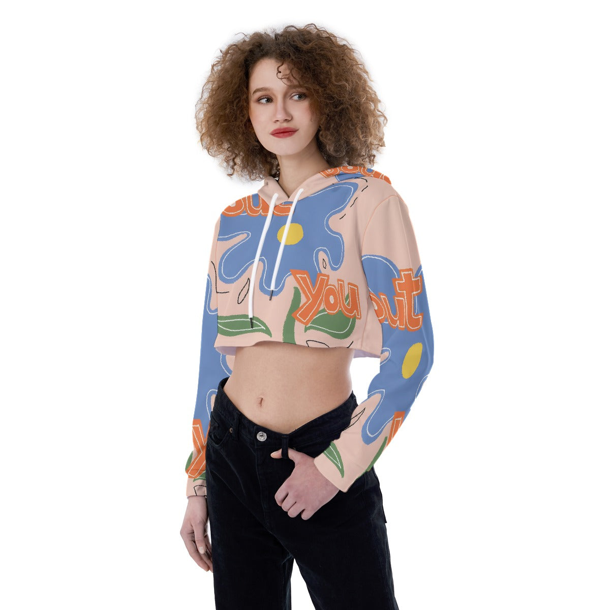 All-Over Print Women's Crop Top Hoodie