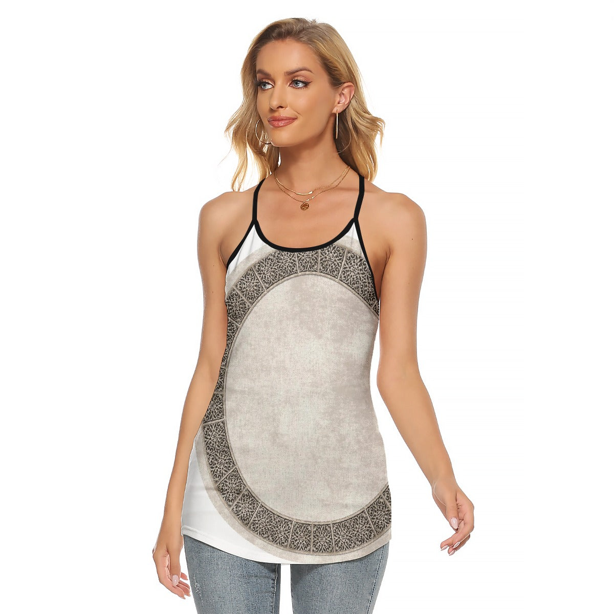 All-Over Print Women's Criss-Cross Open Back Tank Top