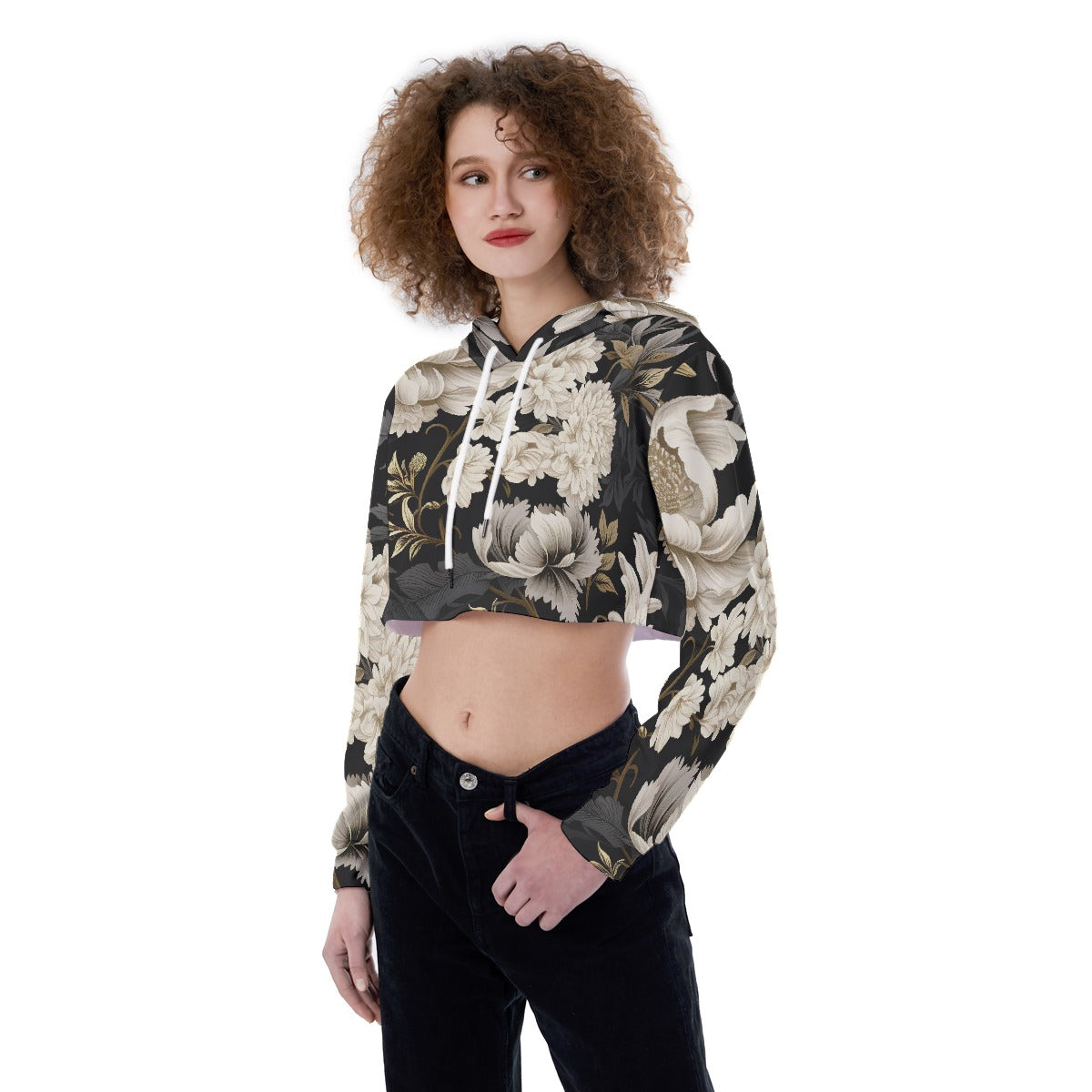 All-Over Print Women's Crop Top Hoodie