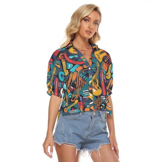 All-Over Print Women's V-neck Shirts