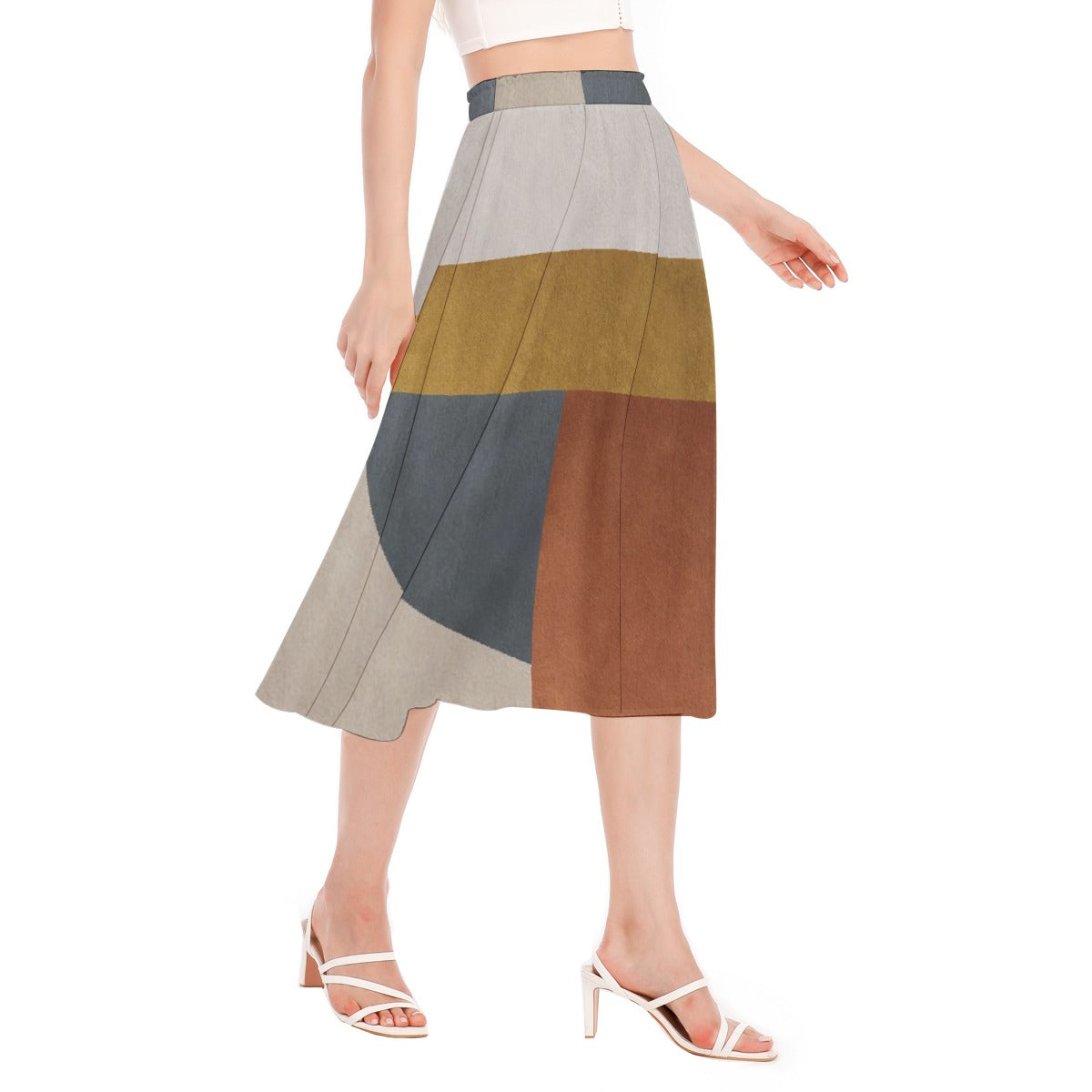 All-Over Print Women's Long Section Chiffon Skirt