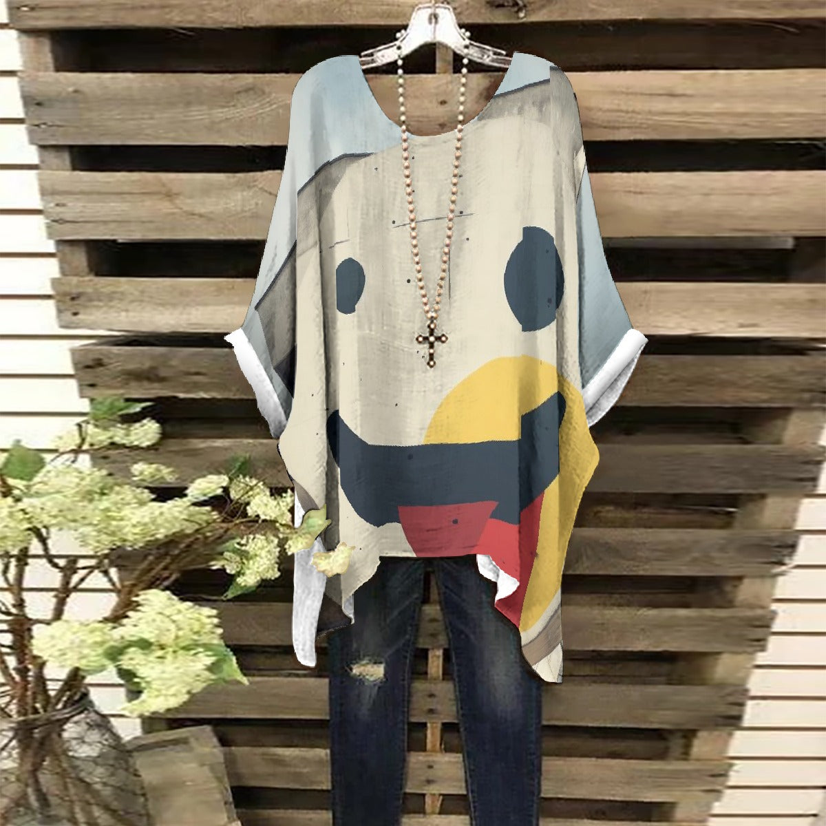 All-Over Print Women's Bat Sleeve Shirt