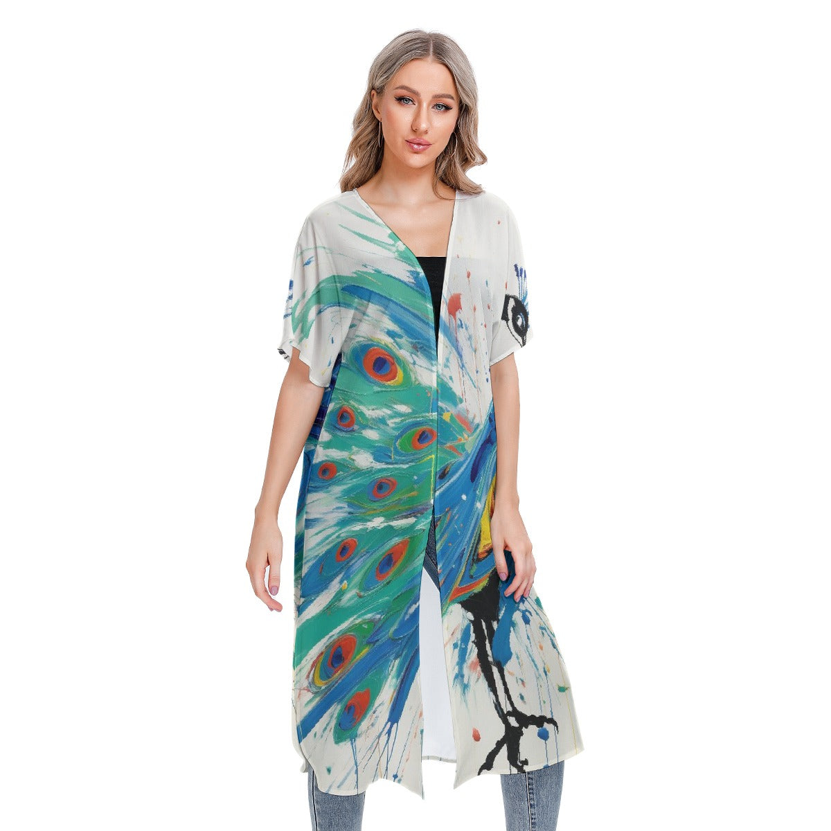 All-Over Print Women's Short Sleeve Cardigan