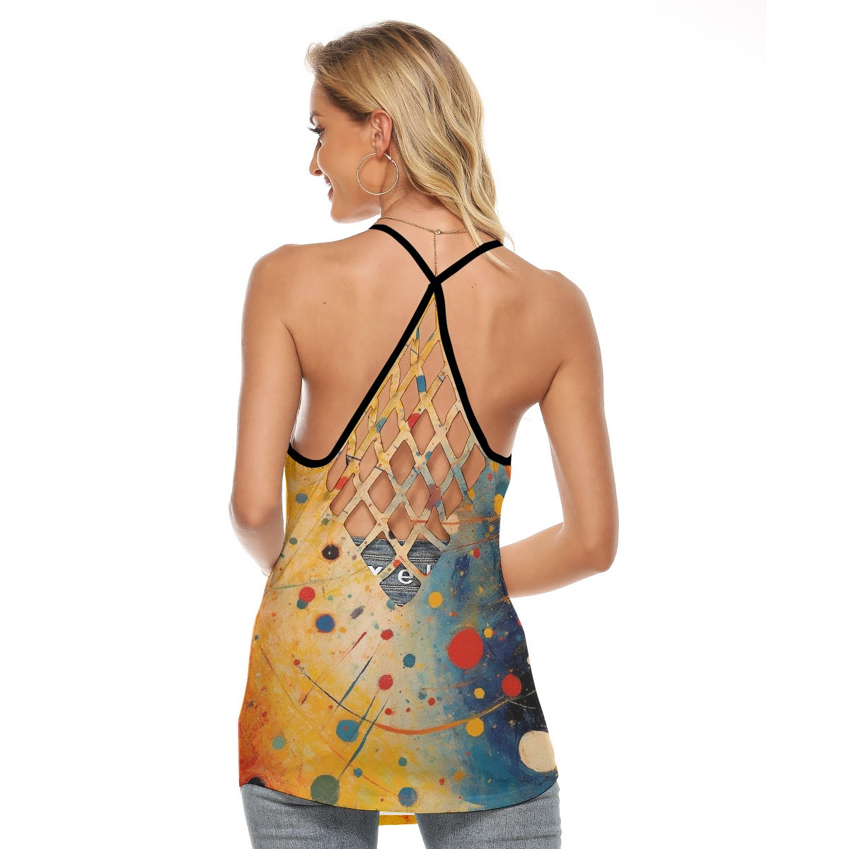 All-Over Print Women's Criss-Cross Open Back Tank Top