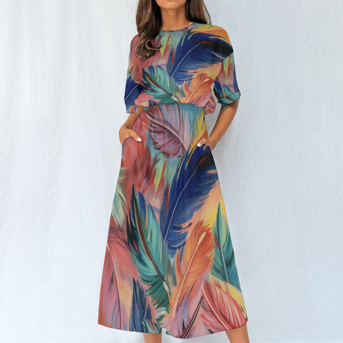 All-Over Print Women's Elastic Waist Dress