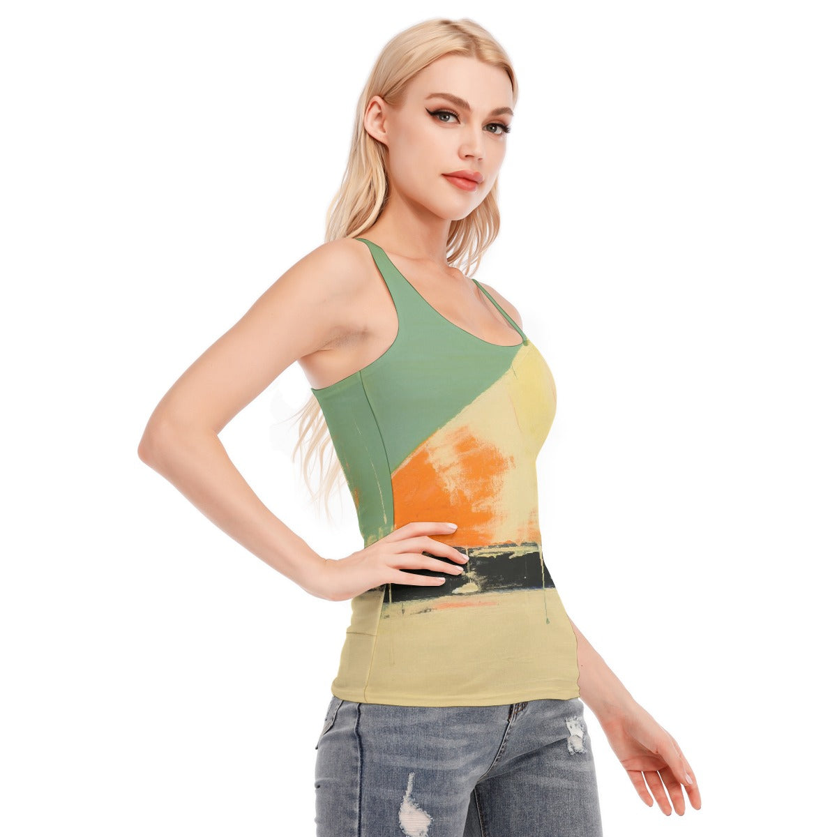All-Over Print Women's Racer Vest | 190GSM Cotton