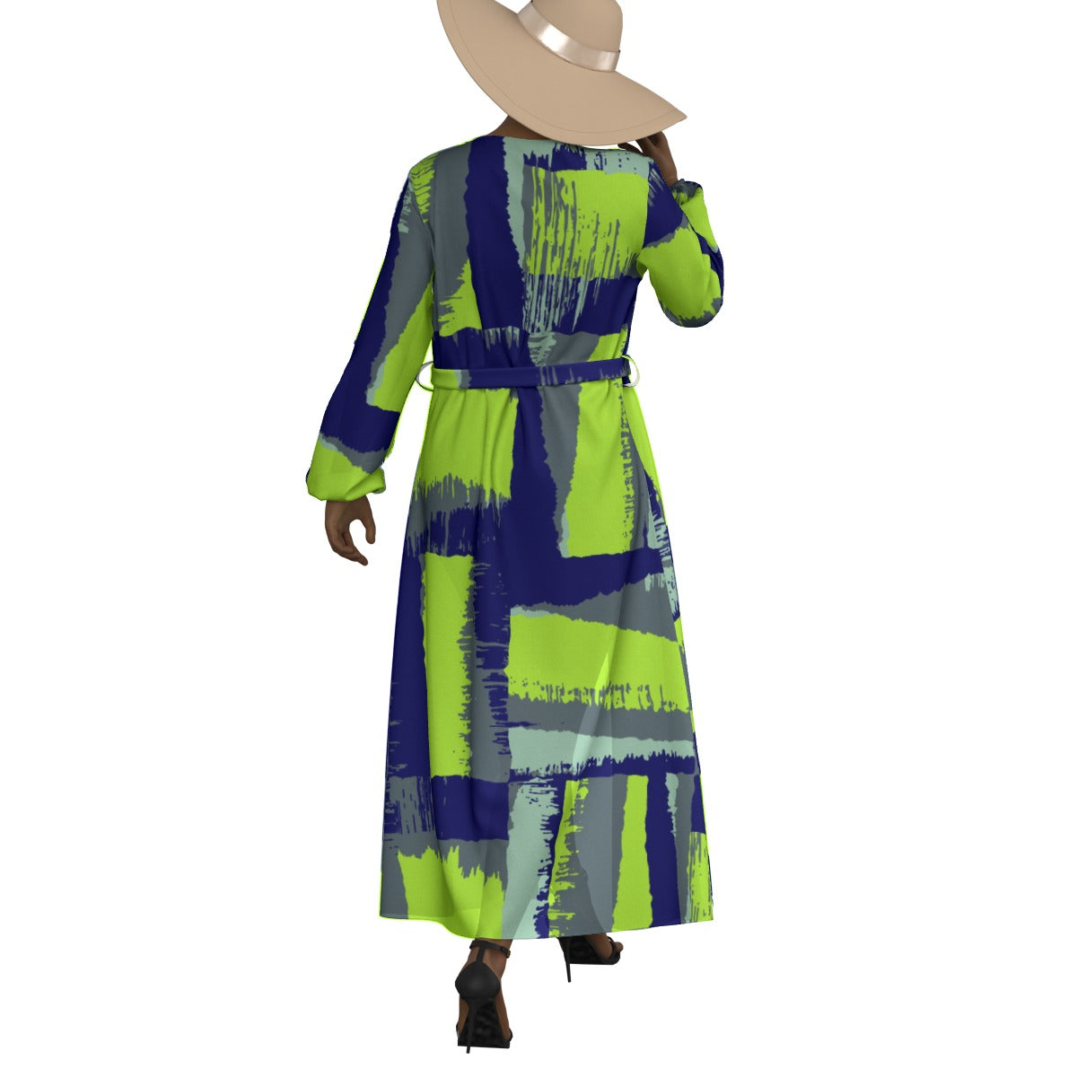 All-Over Print Women's Lace-up Chiffon Robe