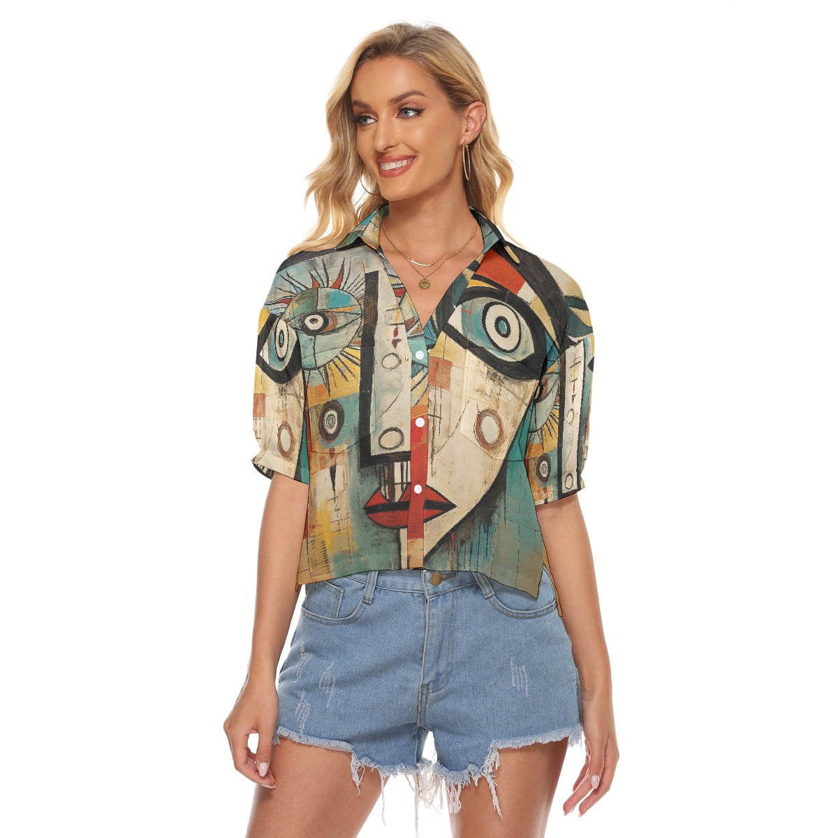 All-Over Print Women's V-neck Shirts