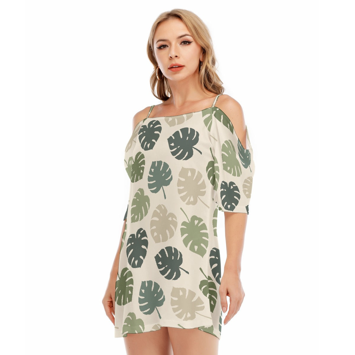 All-Over Print Women's Off-shoulder Cami Dress