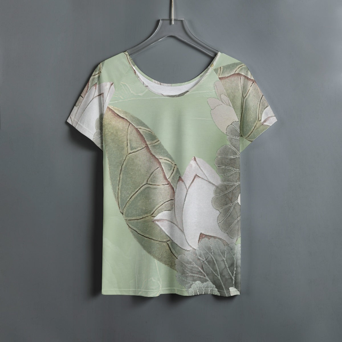 All-Over Print Women's Round Neck T-shirt With Raglan Sleeve