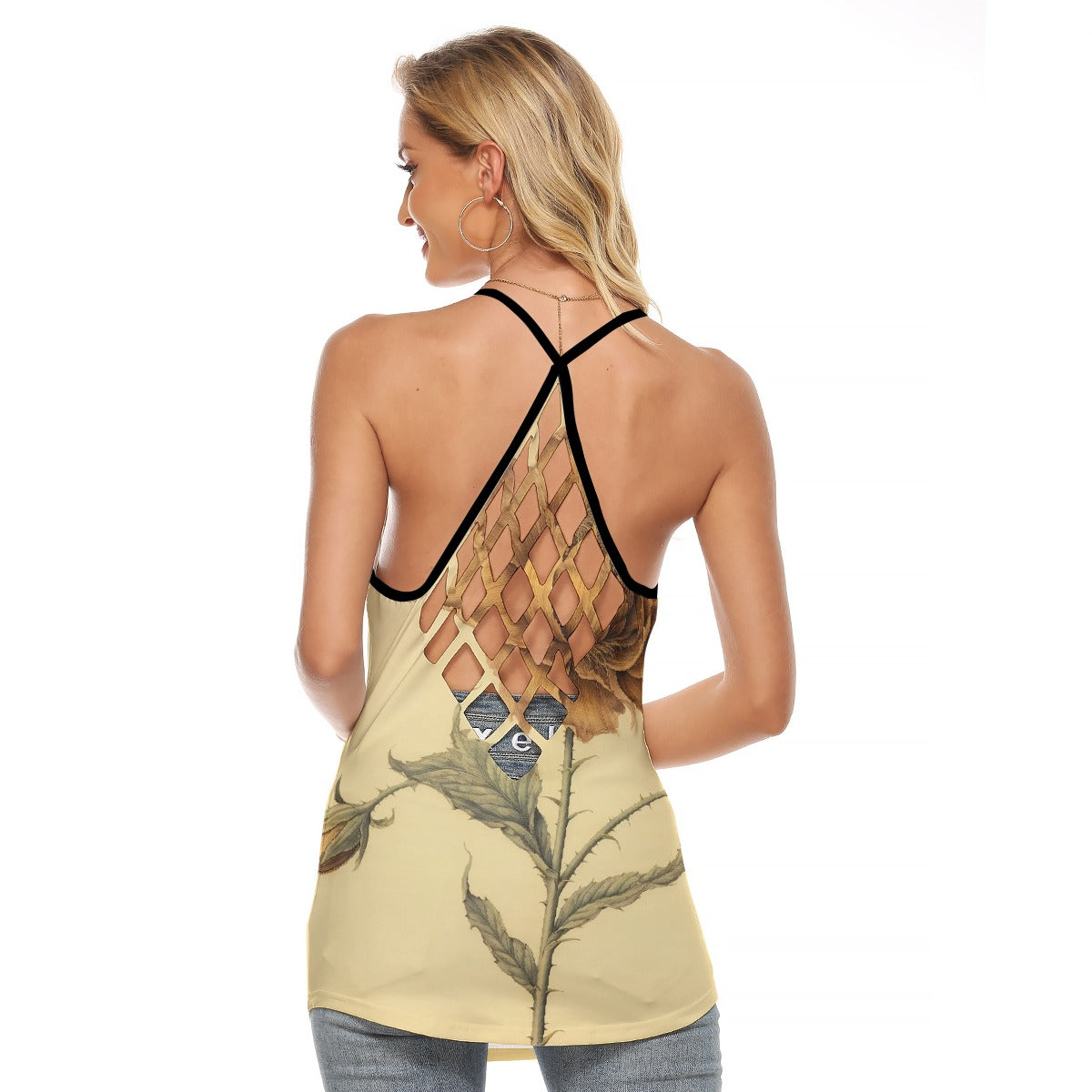 All-Over Print Women's Criss-Cross Open Back Tank Top