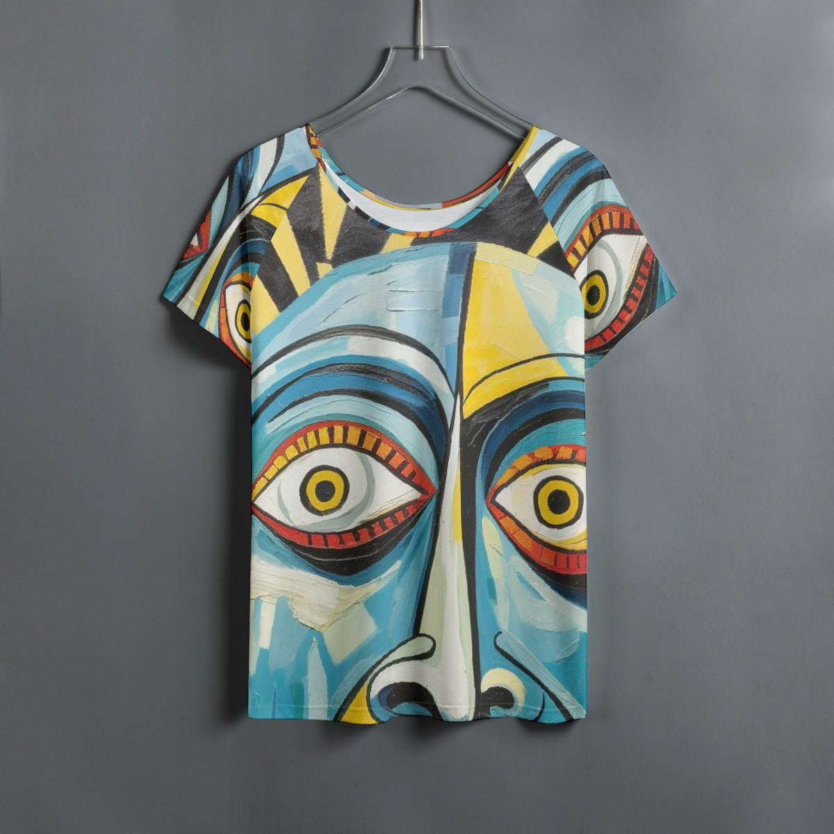 All-Over Print Women's Round Neck T-shirt With Raglan Sleeve