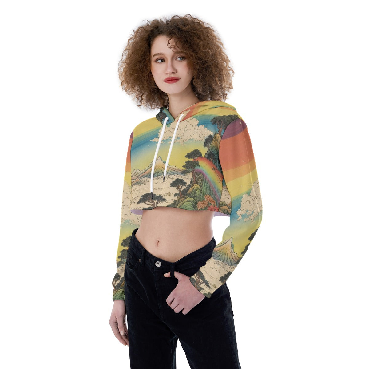 All-Over Print Women's Crop Top Hoodie
