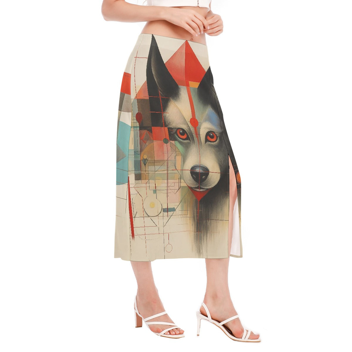 All-Over Print Women's High Slit Long Skirt