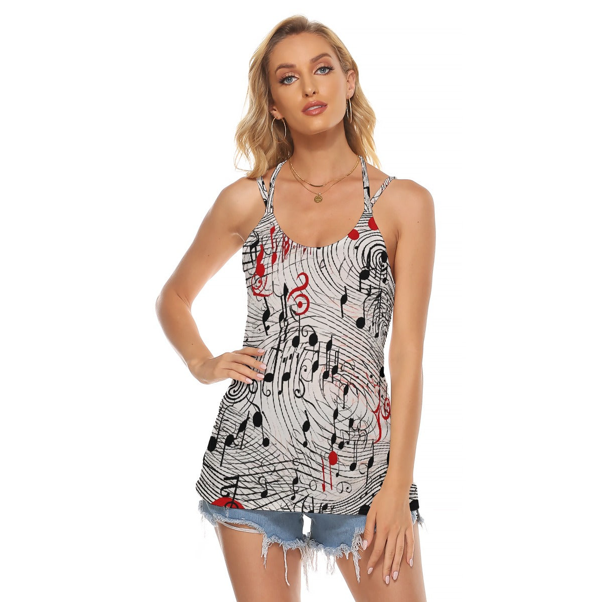 All-Over Print Women's Halter Top With Backless