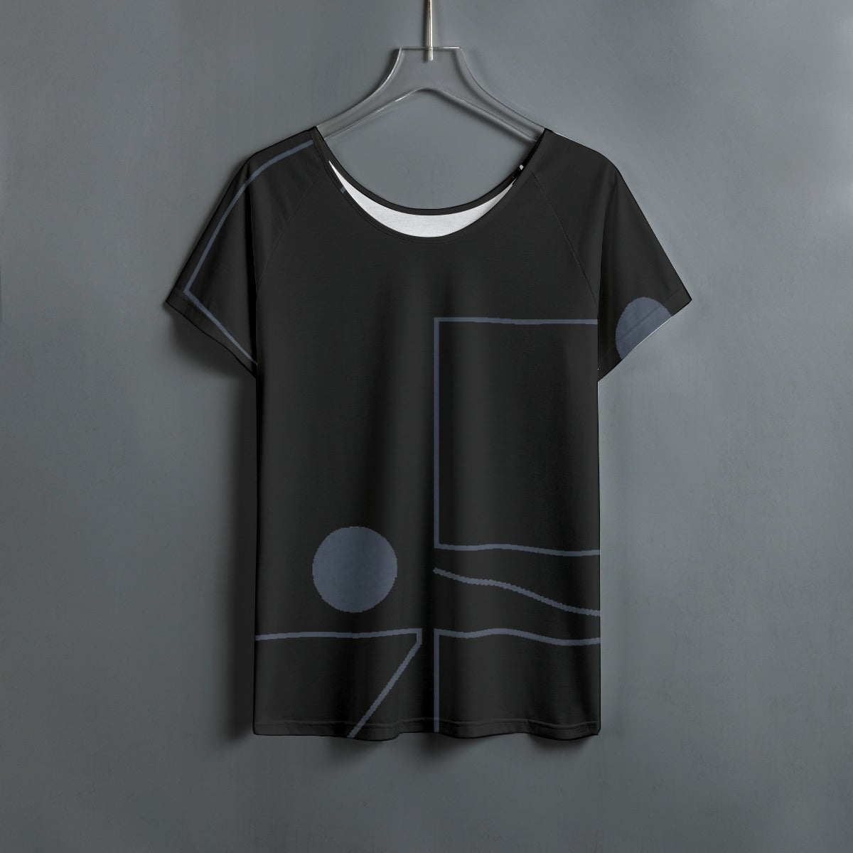 All-Over Print Women's Round Neck T-shirt With Raglan Sleeve