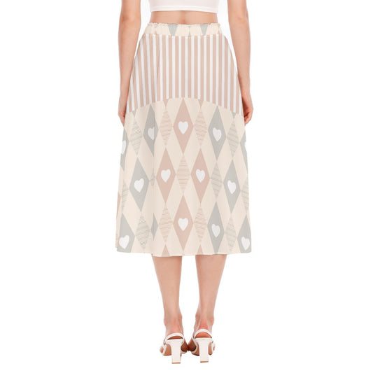 All-Over Print Women's Long Section Chiffon Skirt