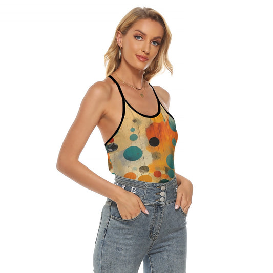 All-Over Print Women's Criss-Cross Open Back Tank Top