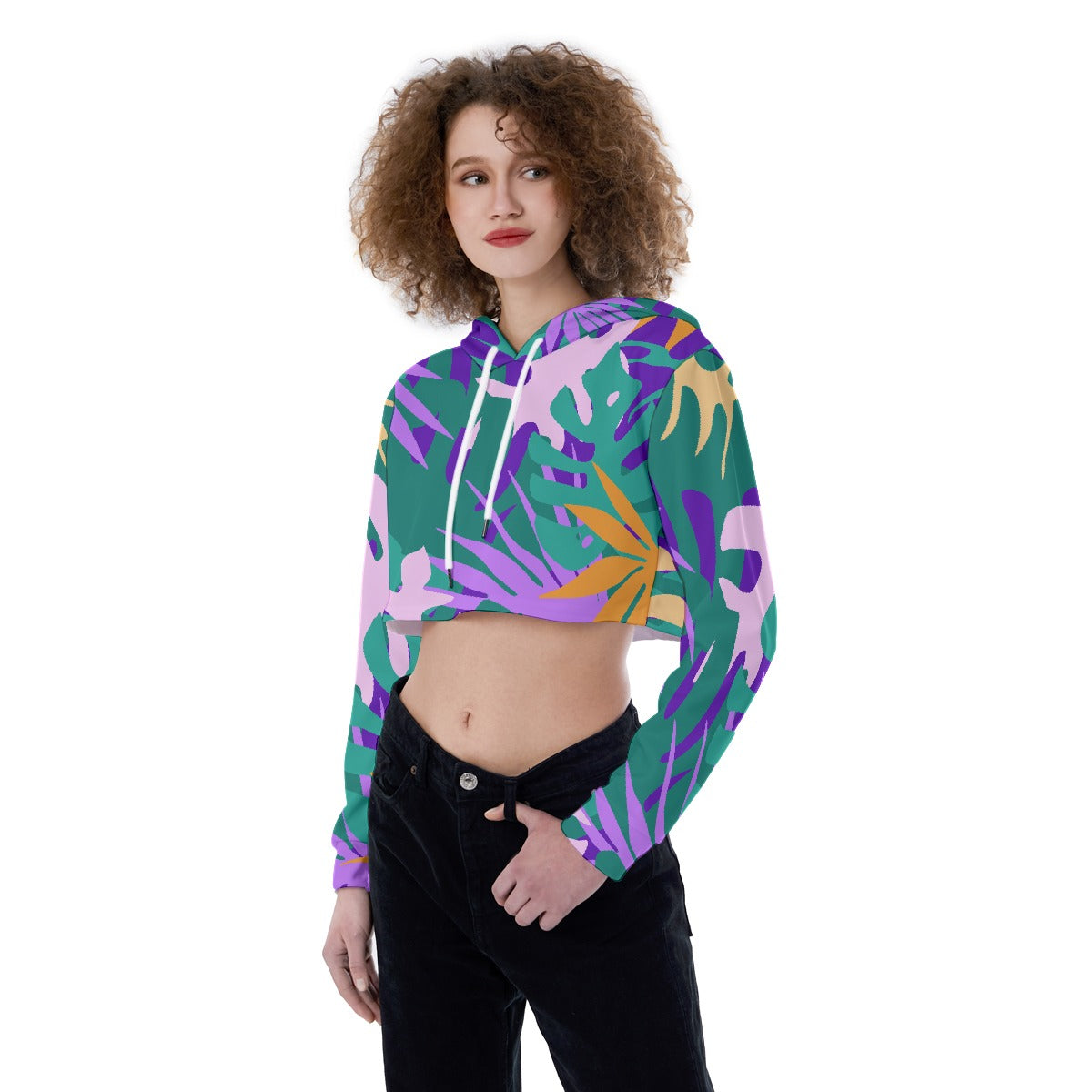 All-Over Print Women's Crop Top Hoodie