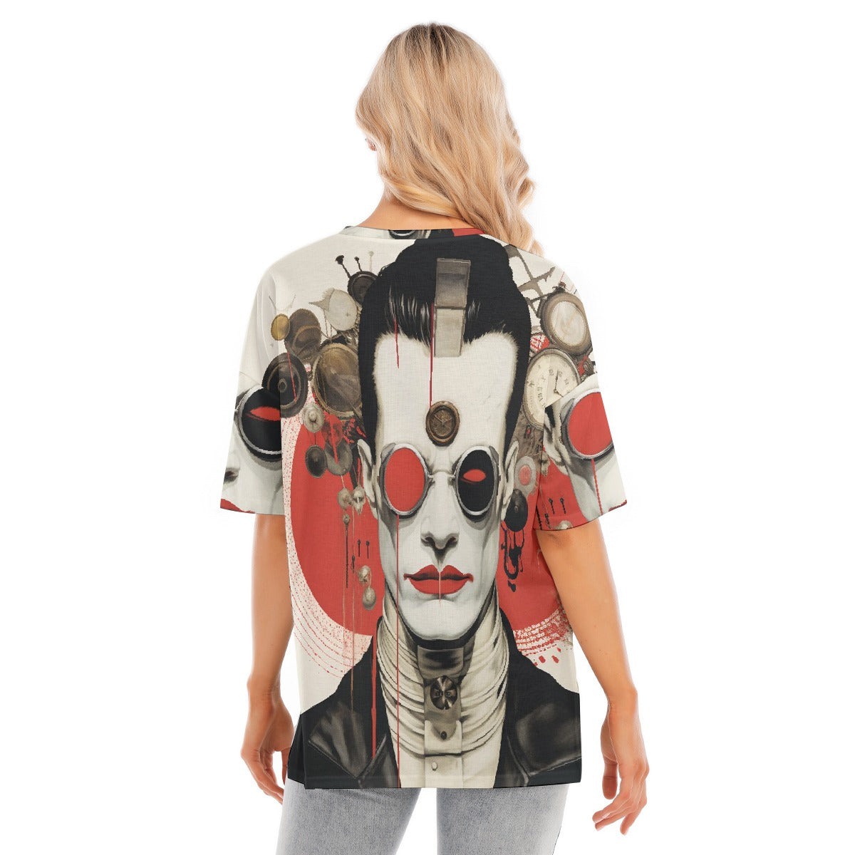 All-Over Print Women's Short Sleeves T-shirt With Hem Split