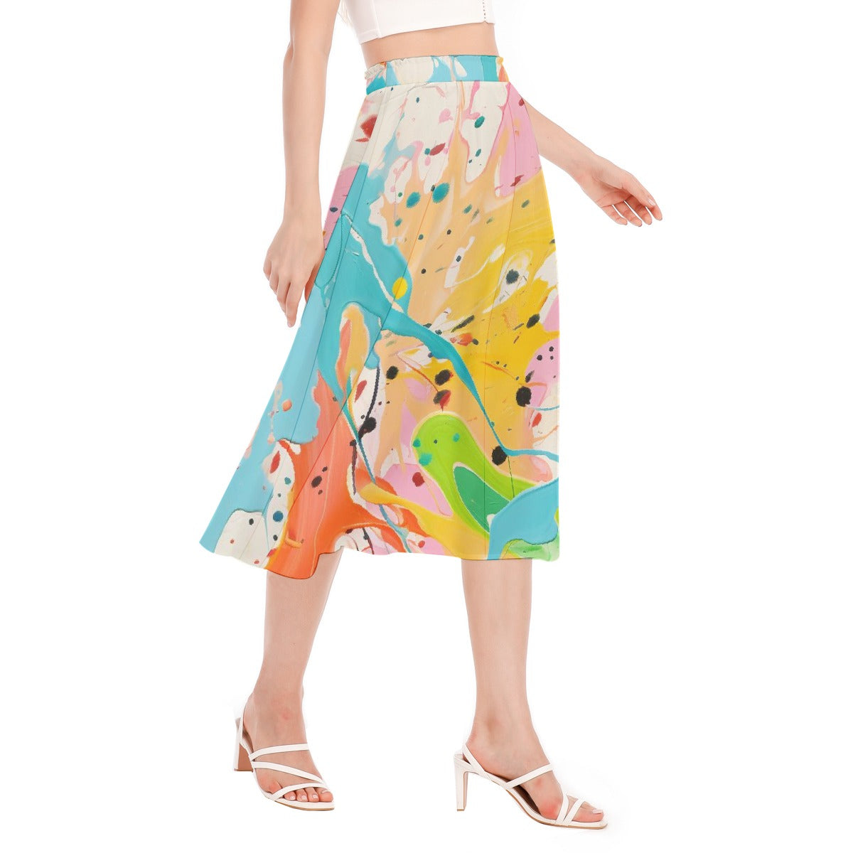 All-Over Print Women's Long Section Chiffon Skirt