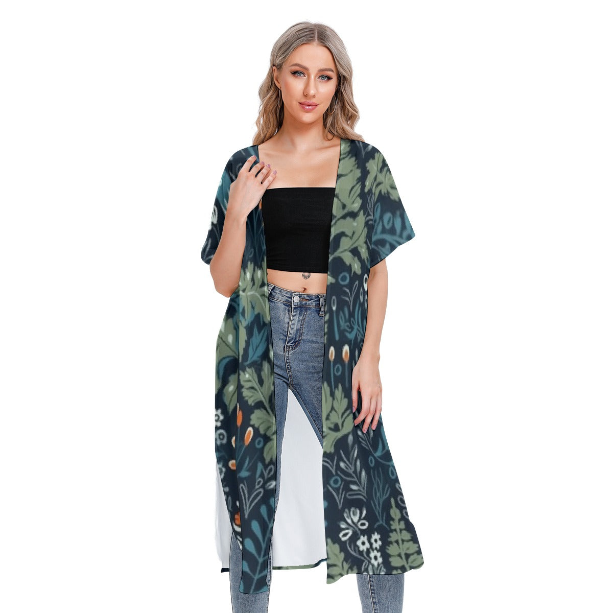 All-Over Print Women's Short Sleeve Cardigan