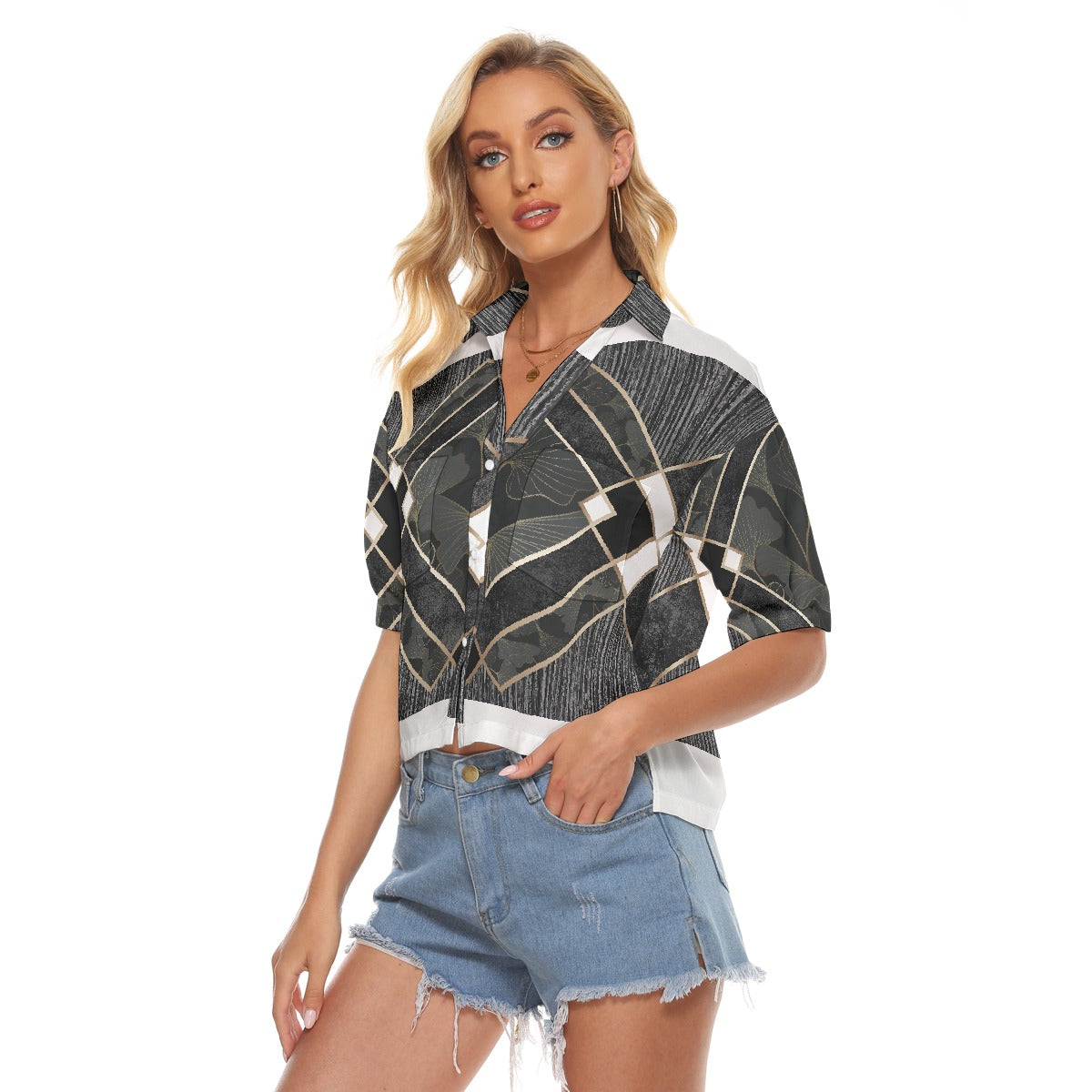 All-Over Print Women's V-neck Shirts