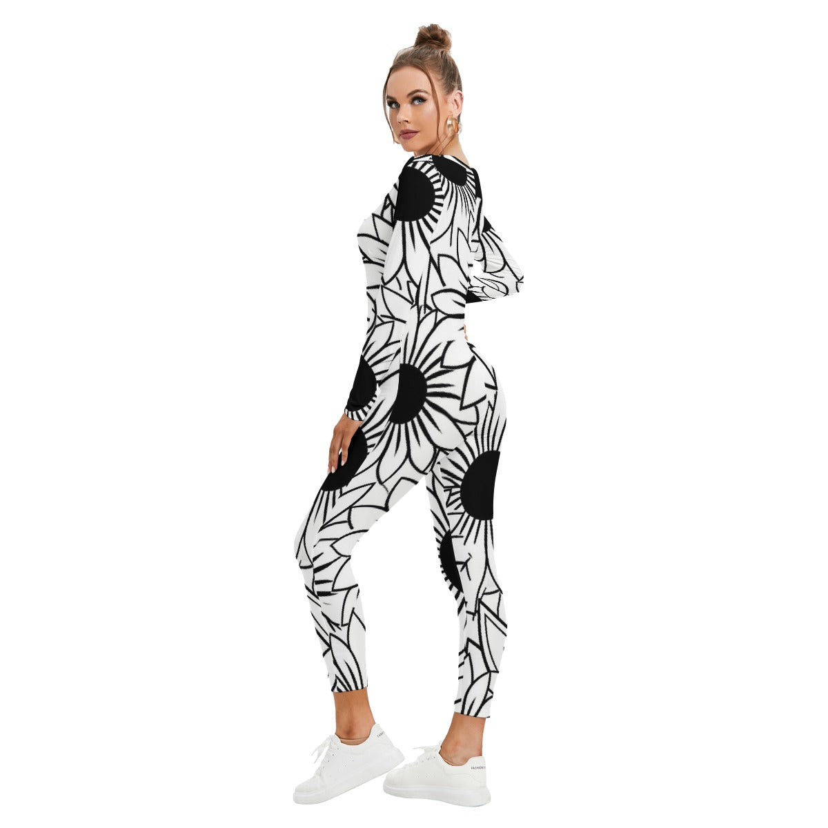 All-Over Print Women's Plunging Neck Jumpsuit