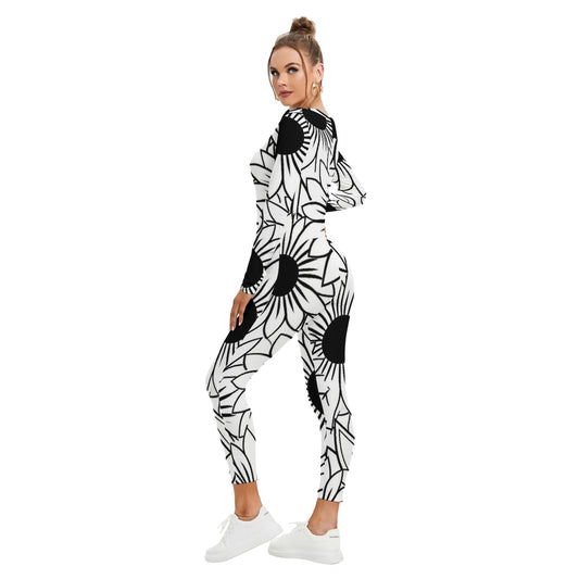 All-Over Print Women's Plunging Neck Jumpsuit