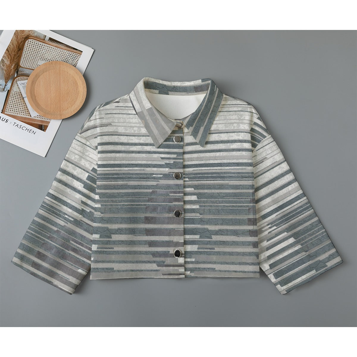 All-Over Print Women's Cropped Jacket | 245GSM Cotton