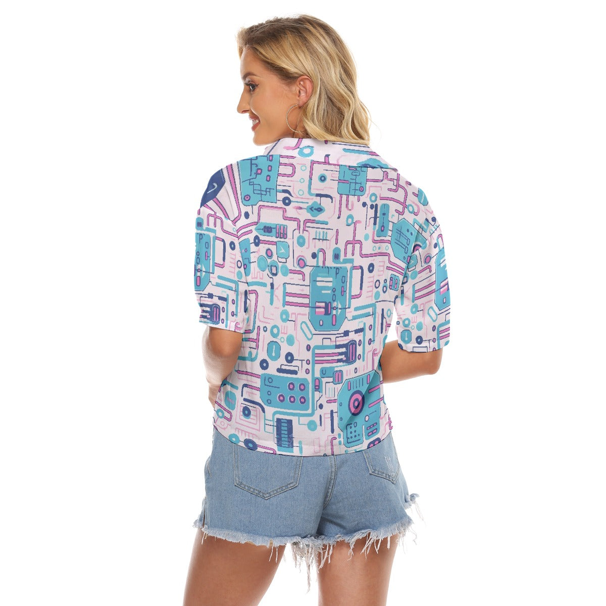 All-Over Print Women's V-neck Shirts