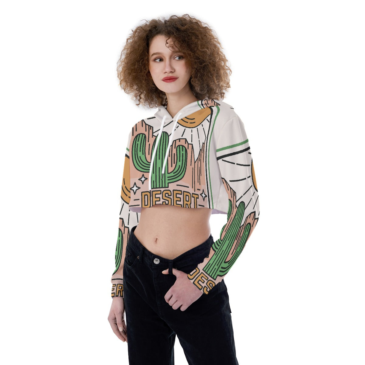All-Over Print Women's Crop Top Hoodie