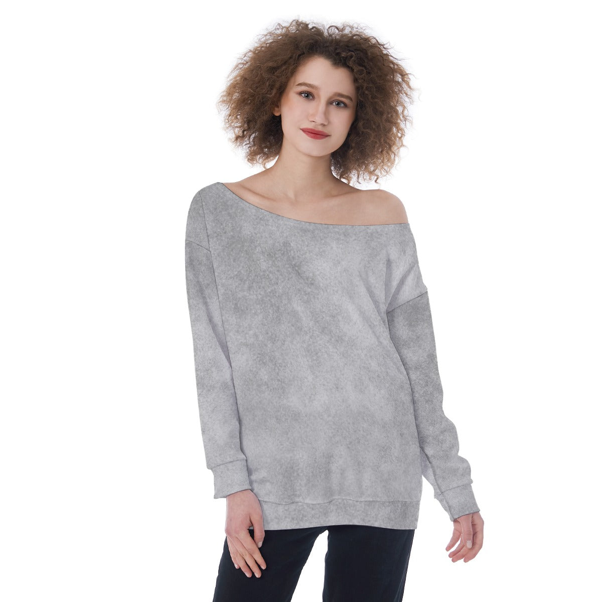 All-Over Print Oversized Women's Off-Shoulder Sweatshirt