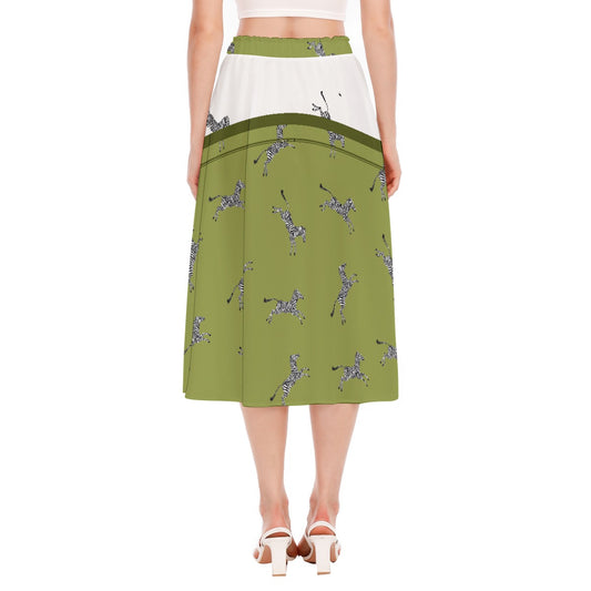 All-Over Print Women's Long Section Chiffon Skirt