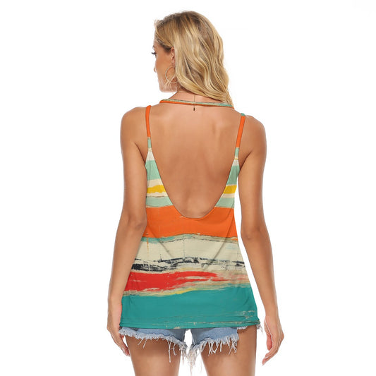 All-Over Print Women's Halter Top With Backless