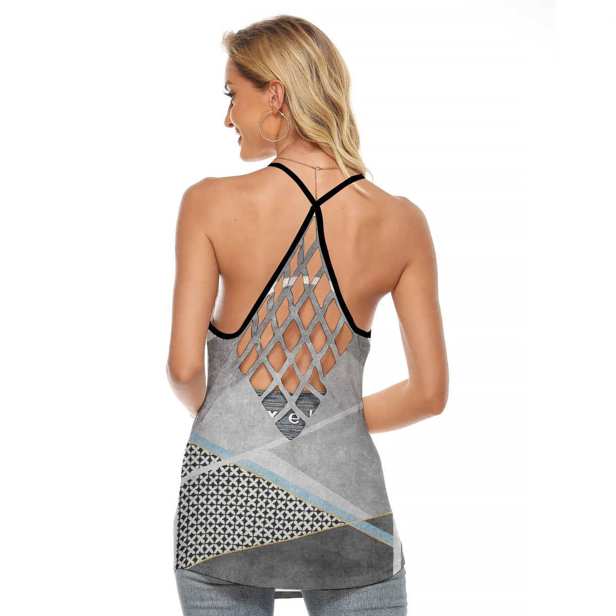 All-Over Print Women's Criss-Cross Open Back Tank Top
