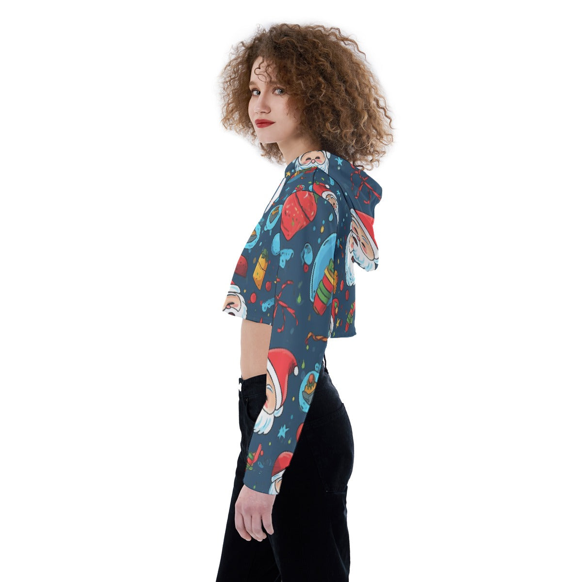 All-Over Print Women's Crop Top Hoodie