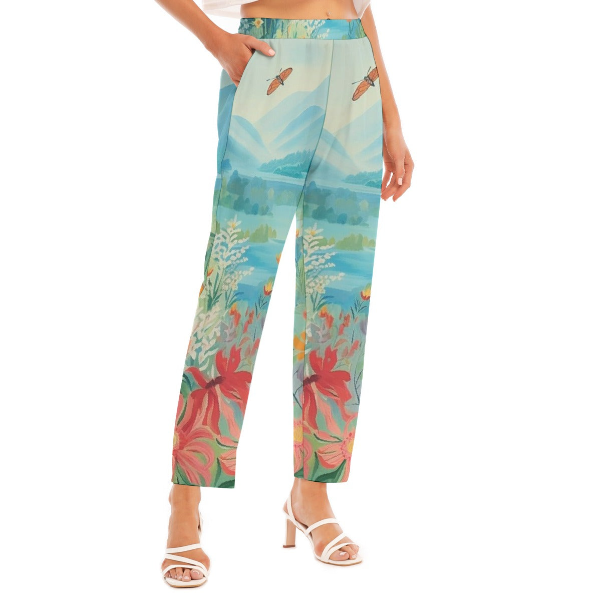 All-Over Print Women's Loose Straight-leg Pants