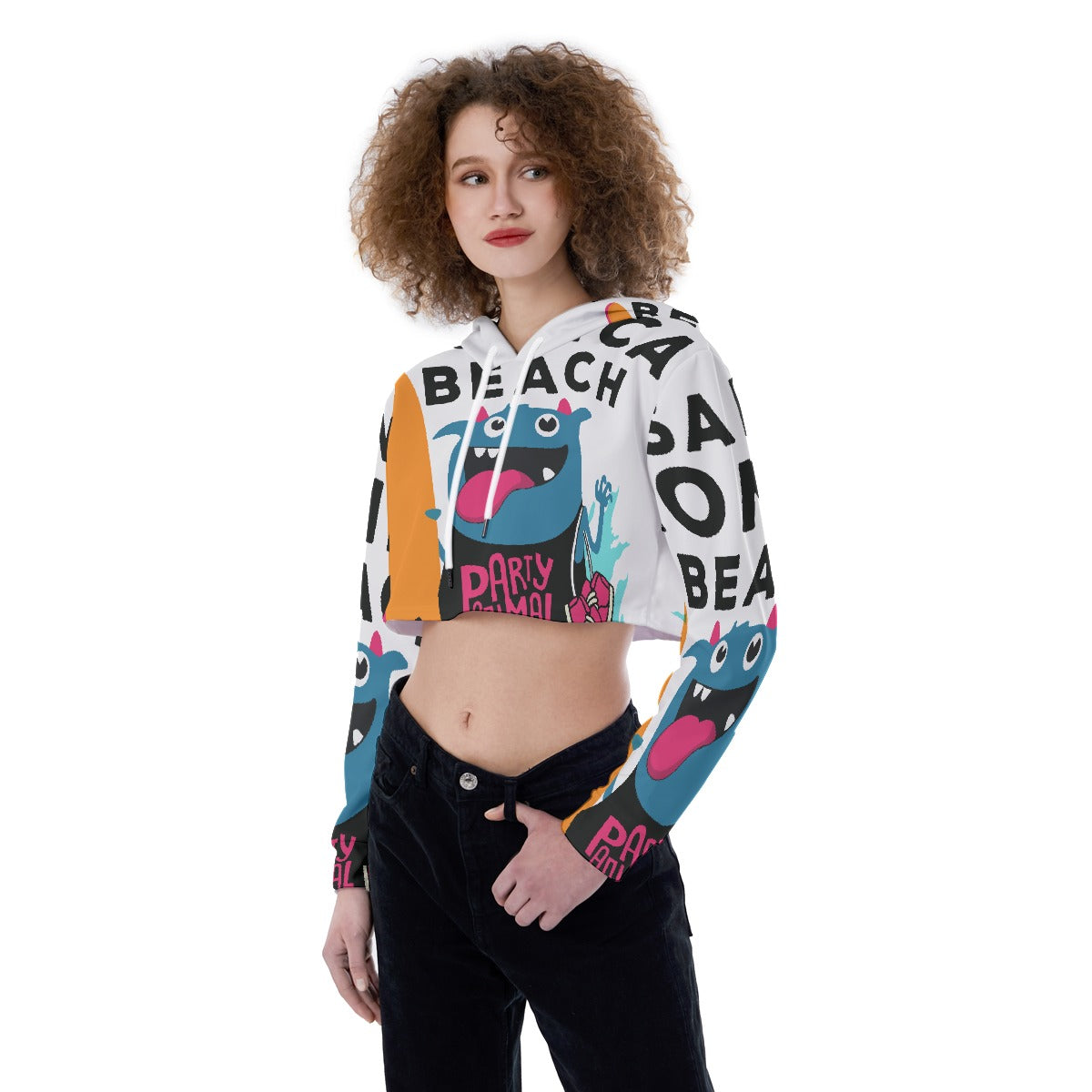 All-Over Print Women's Crop Top Hoodie