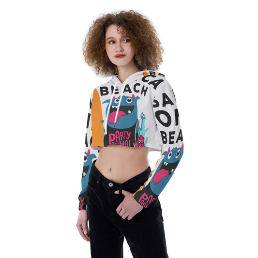 All-Over Print Women's Crop Top Hoodie