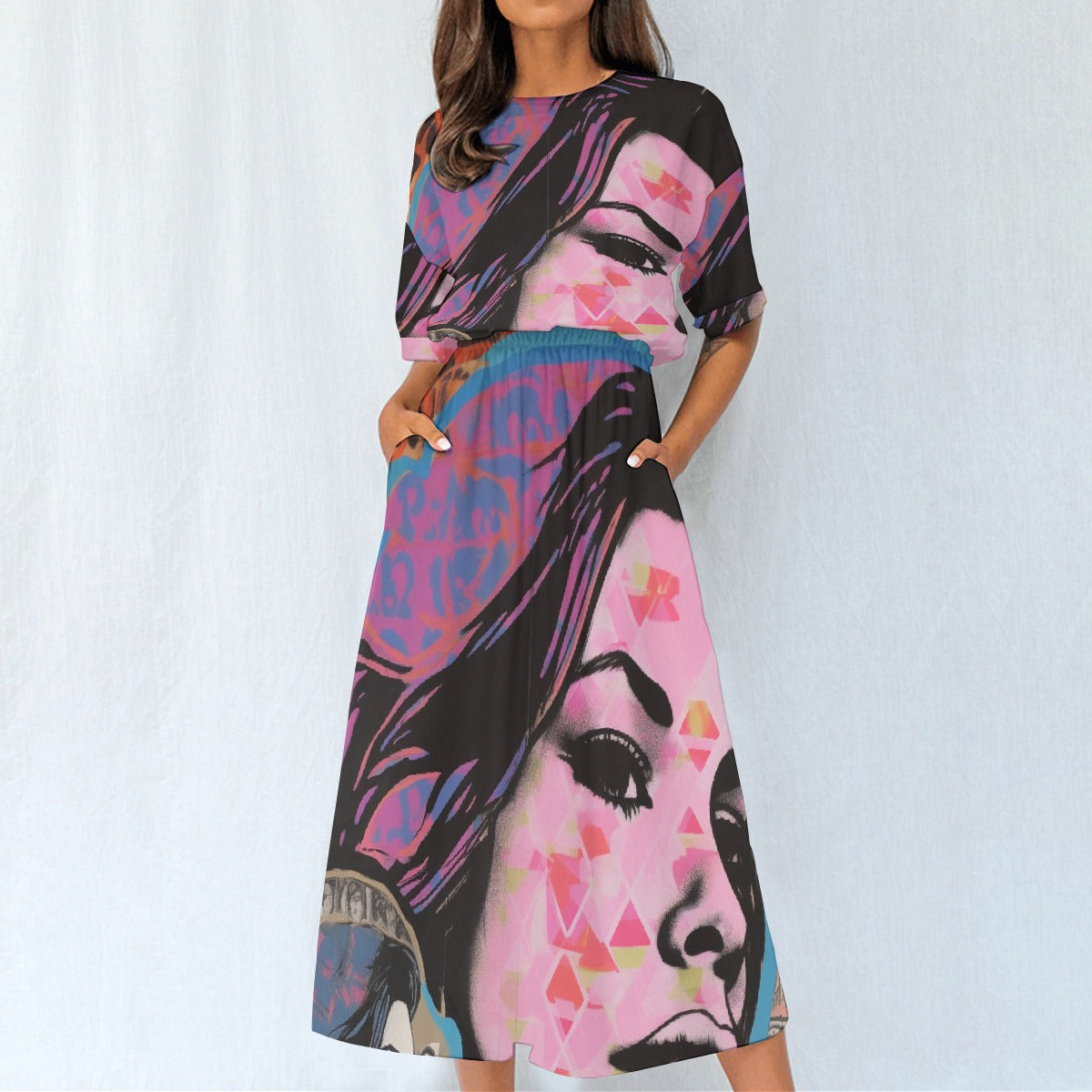 All-Over Print Women's Elastic Waist Dress